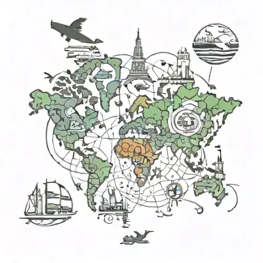 A Mosaic Map Of The World With Each Country Represented By A Different Movie Or Series