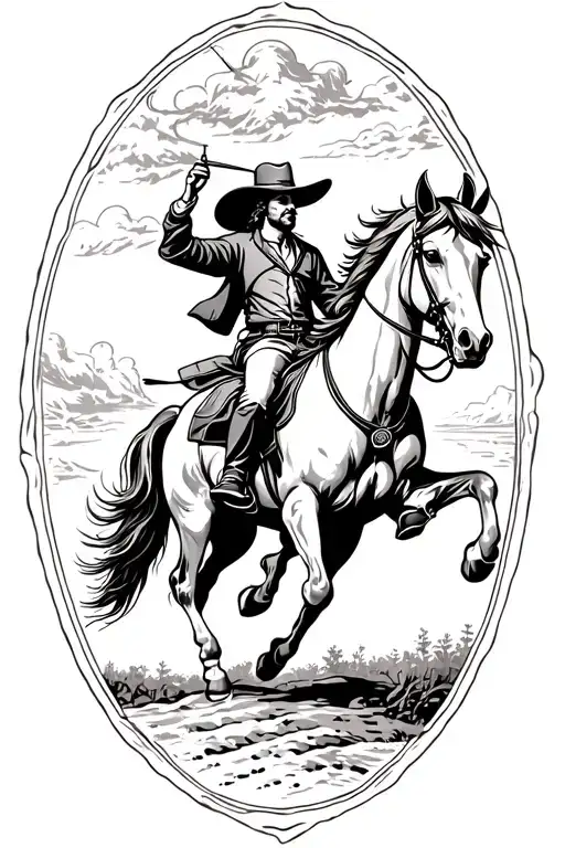 Mythology Cowboy Riding A Horse