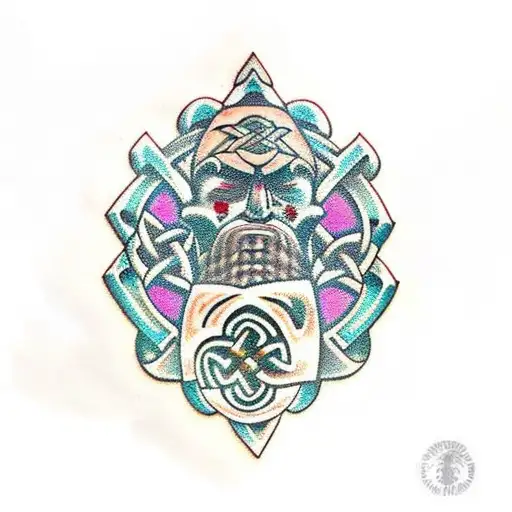 Combine Maori Tiki And Celtic Love Cross