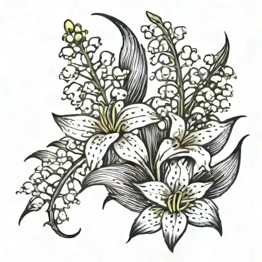 Lily Of The Valley And Tiger Lily Flower