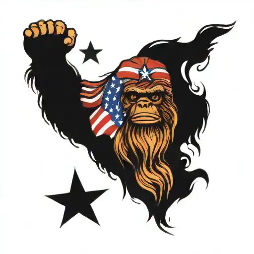 Bigfoot American Flag B