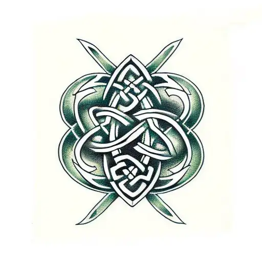Celtic Love Knot In Maori Style Monochrome