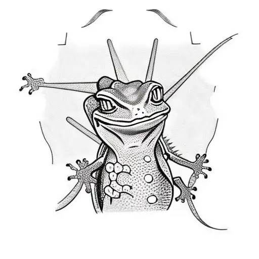 Gecko With The Word Bubba Inside