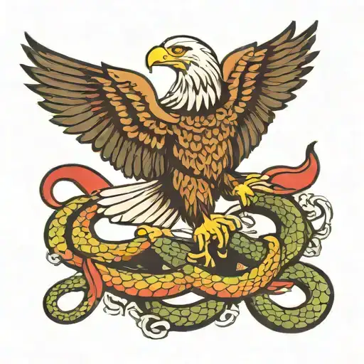 Eagle Grabbing Snake