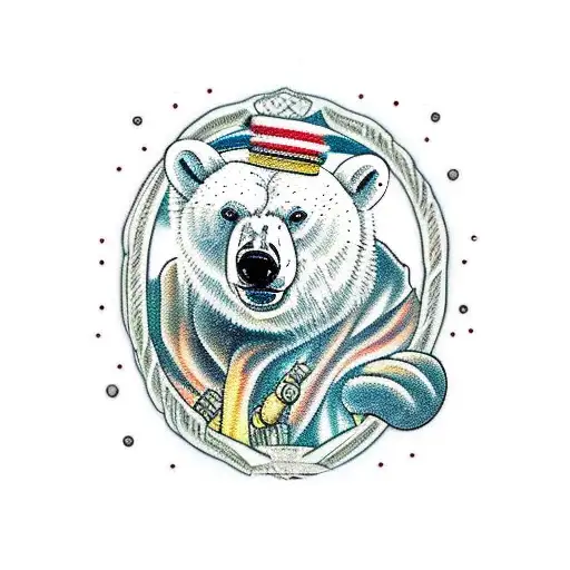 Polar Bear Wearing A Bathrobe