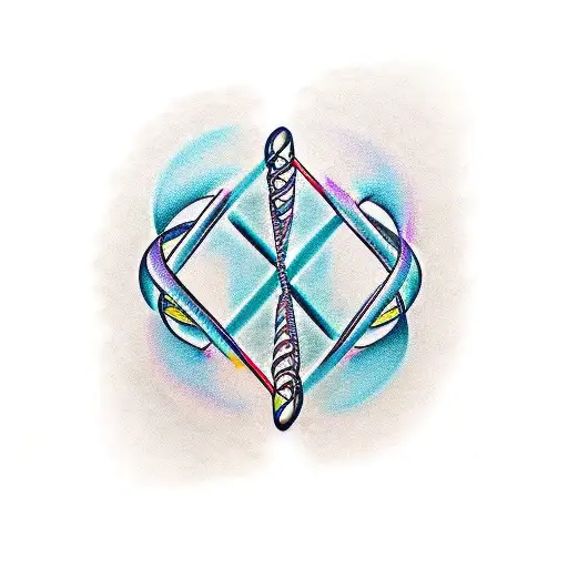 An Intricate Tattoo Of A Dna Double Helix With Musical Notes