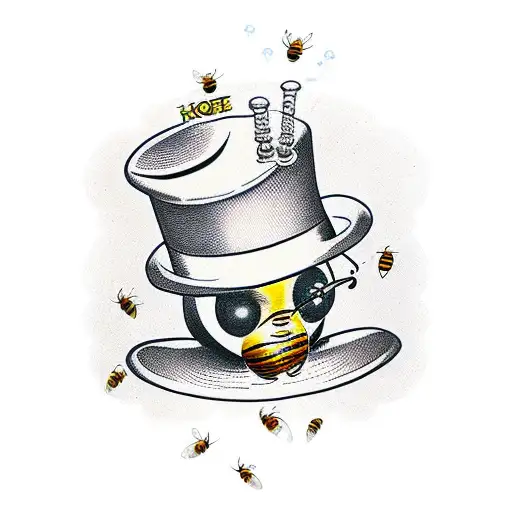 Honey Bee Wearing A Top Hat