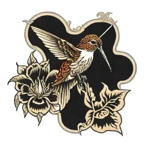 Hummingbird In The Middle Of Kangas And Fielden