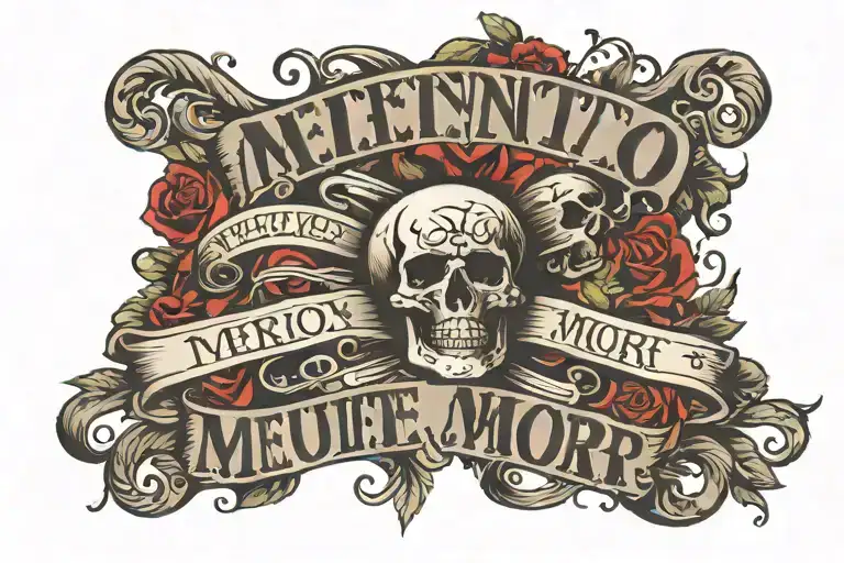 Memento Mori Lettering Tattoo With The Words