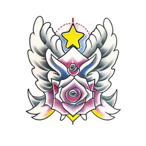 Rose Clouds Wings Time Clock