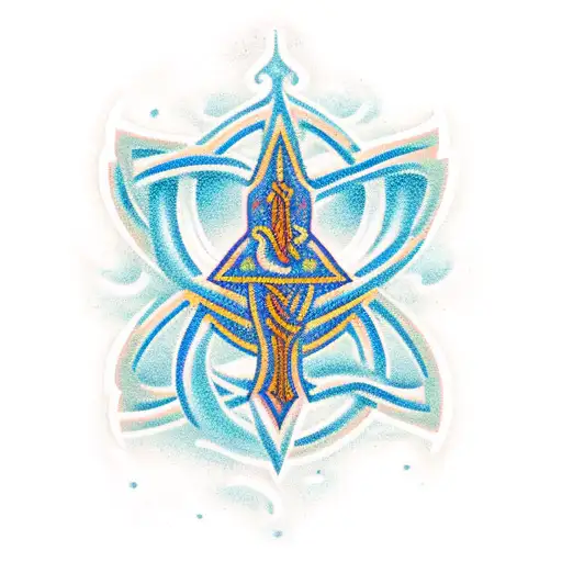 A Paramedic Symbol Intertwined With A Serene Ocean Scene