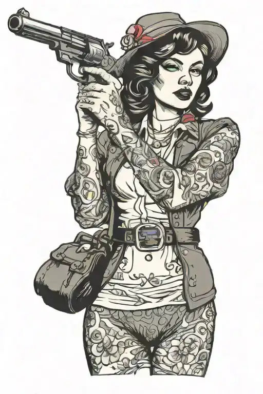 Girl With Gun Shooting