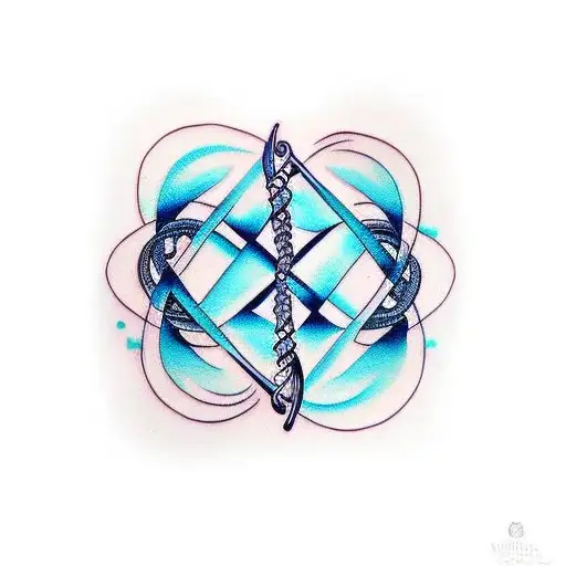 An Intricate Tattoo Of A Dna Double Helix With Musical Notes