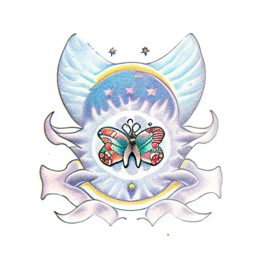 Rose Moon Butterfly Paw Print Stars