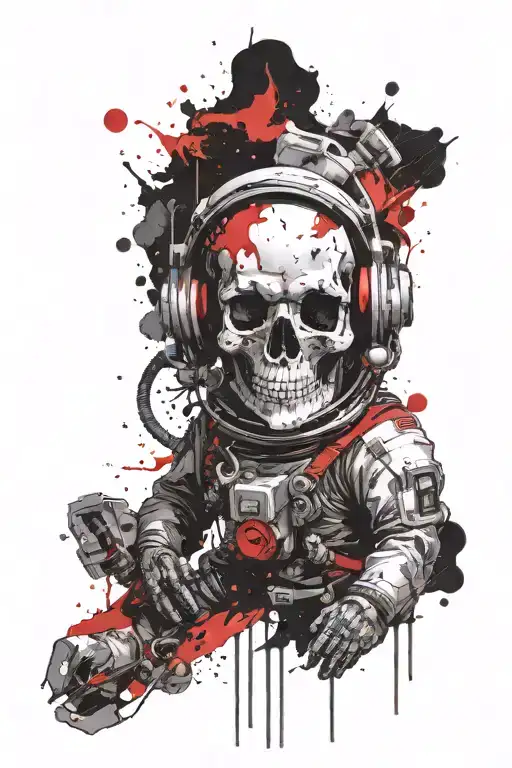 Skull Astronaut In Space