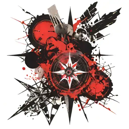 Compass Wilderness Desert Landscape Filled