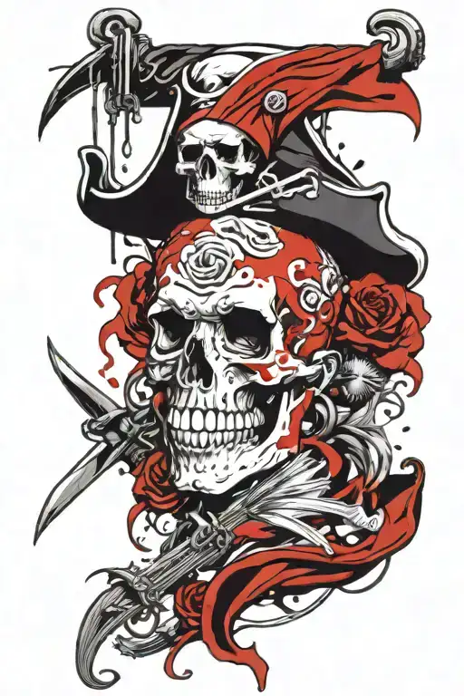 Death Before Dishonor Pirate Skull