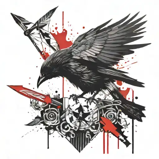 A Crow Holding An Arrow