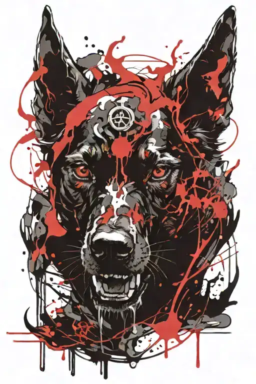 Demon Dog With A Lot Of Blood