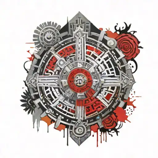 A Traditional Aztec Calendar With A Metallic Twist Representing Engineering