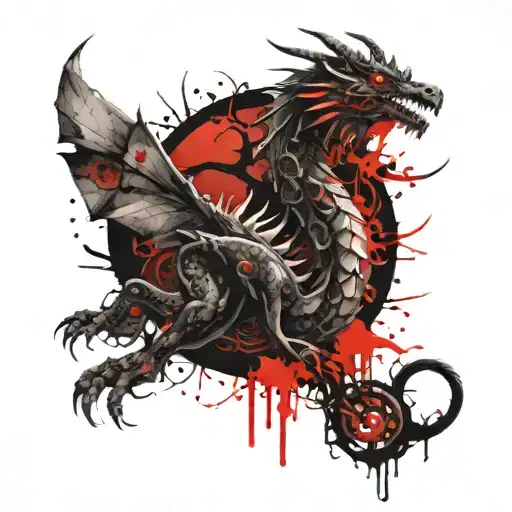Long Dragon With Red Eyes