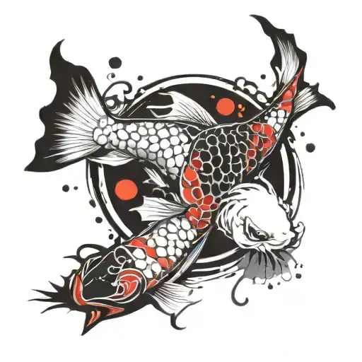 A Traditional Japanese Koi Fish Tattoo With Subtle Anime Influences
