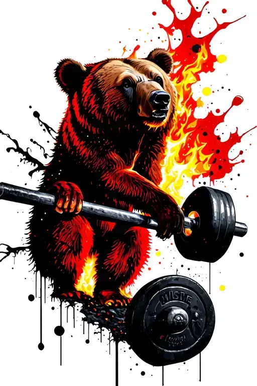 Mountain Forest One Tree On Fire Bear Barbell Weights
