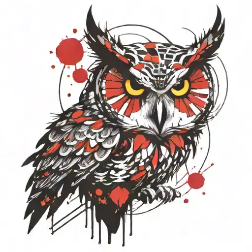 Owl For Back Tattoo Design