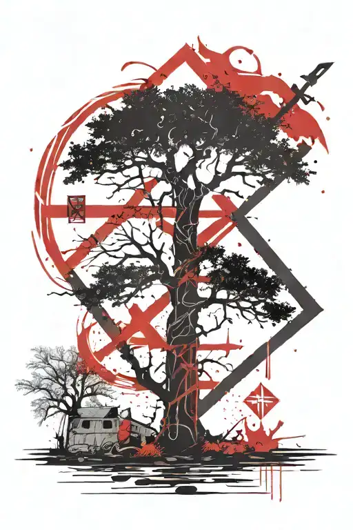 Norse Runes Tree Growing