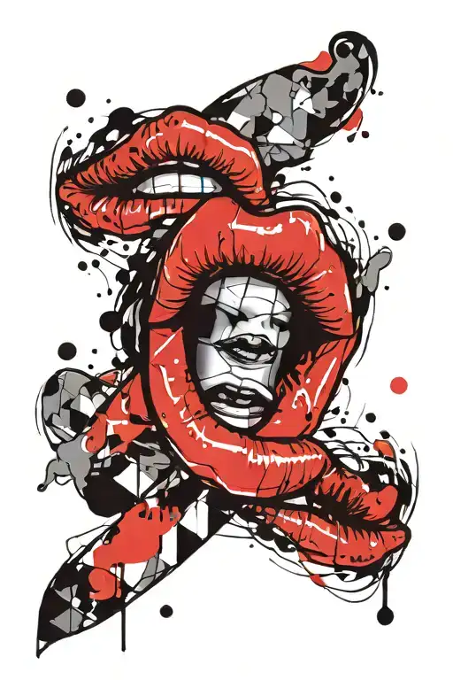 Lip Kiss Mark In The Shape