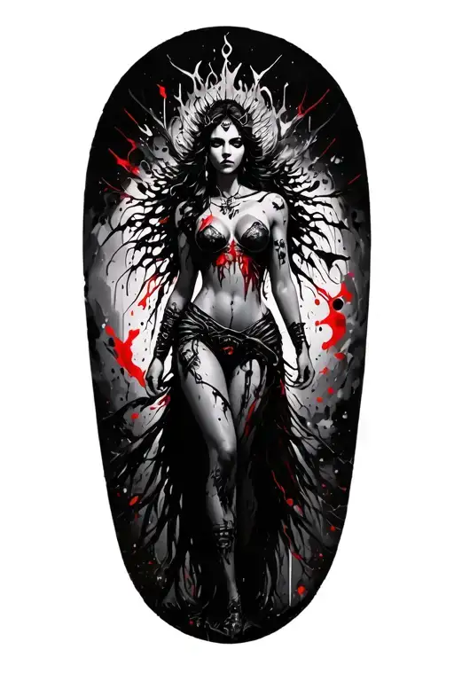 Forrest Goddess Warrior Sensual Silhouette With Clear Lines