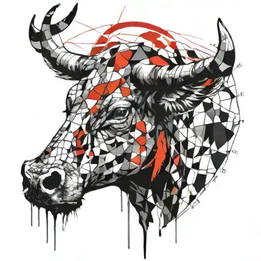 Frontal Bull Head Abst Ract And Geometric