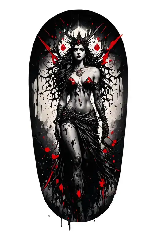 Forrest Goddess Warrior Sensual Silhouette