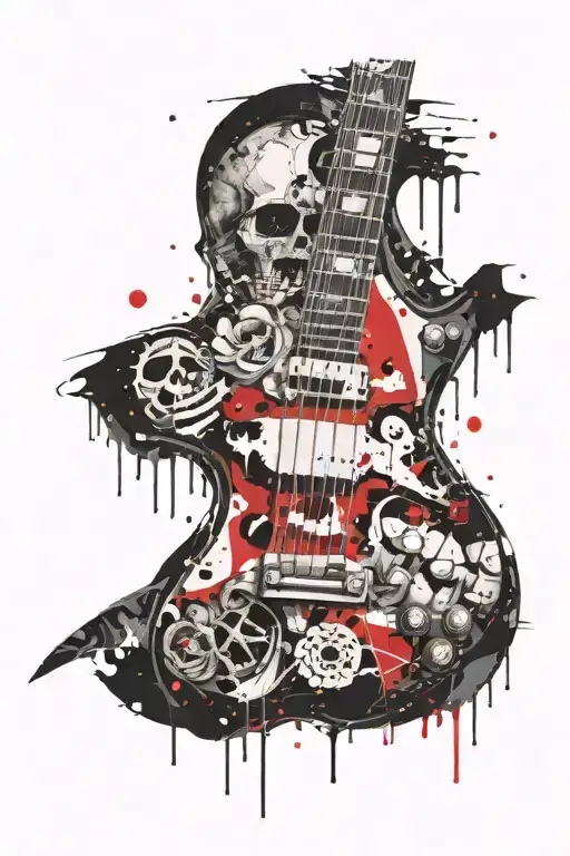 Les Paul Guitar With Skull