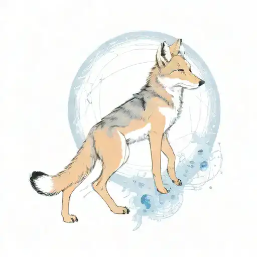 Eidelweiss Moon And Seated Coyote