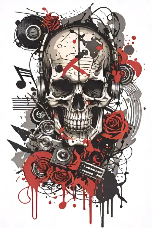 Skull And Music Themed
