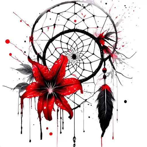 Dream Catcher With Small Spider Lily