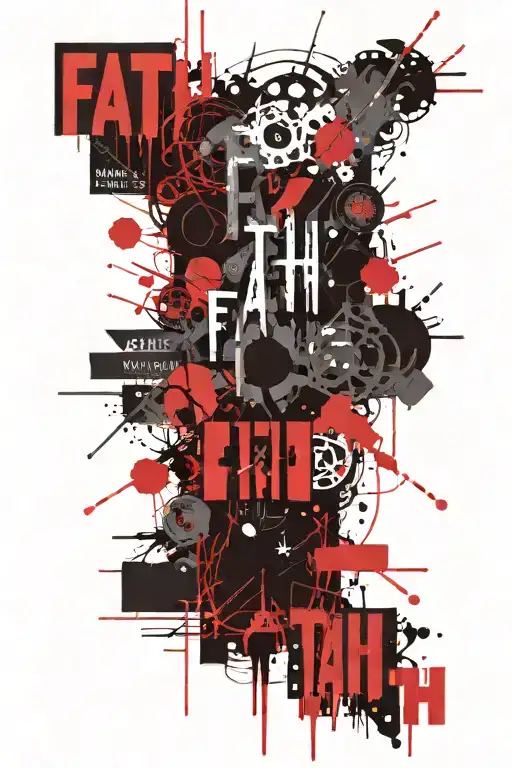 Blackout But With The Word Faith In The Middle With Red Font