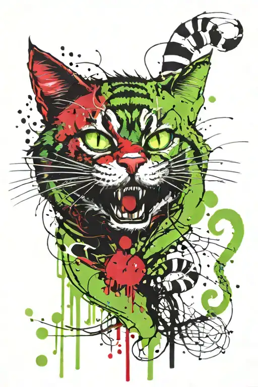 Cheshire Cat With Green Eyes