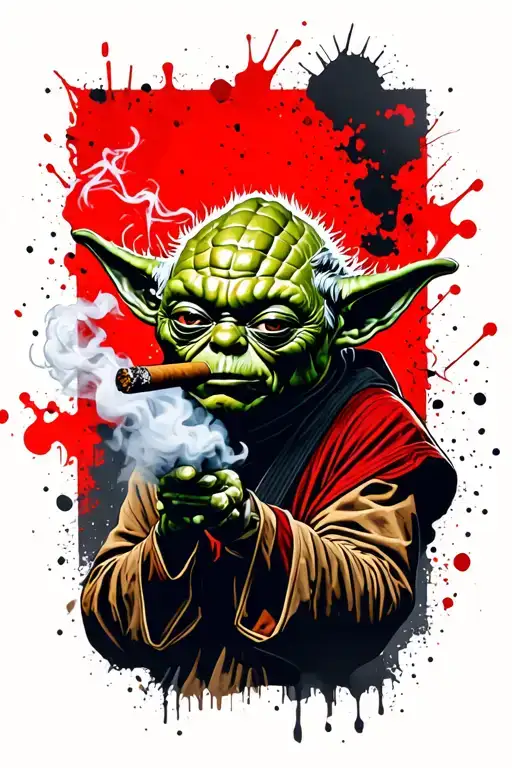 Yoda Smoking A Cigar Smoke