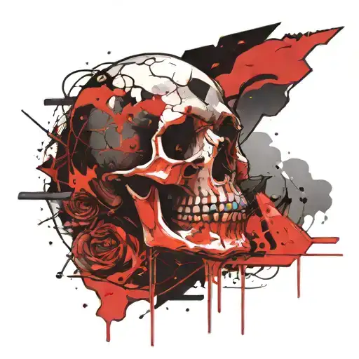 Graveyard In Space With A Skull