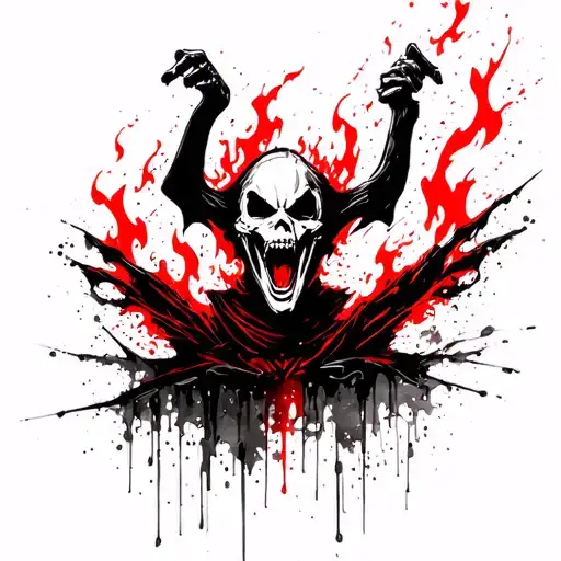 Reaper Laughing Engulfed In Flames