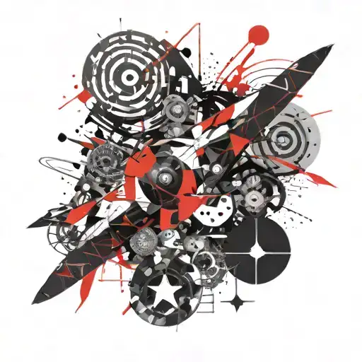 Abstract Geometric Pattern Incorporating Helldiver Symbols