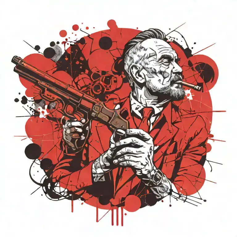 Man With Cigar And Revolver