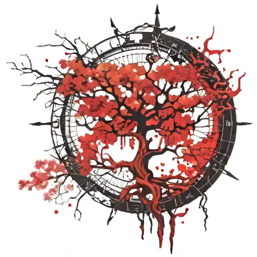 A Tree With Roots That Make A Compass