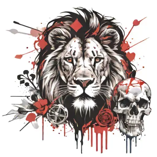 Lion And Skull Wearing