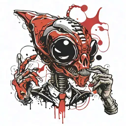 Alien Smoking A Pipe