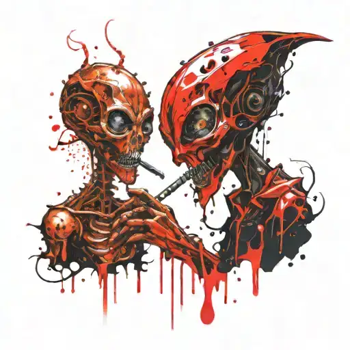 Alien Smoking A Pipe