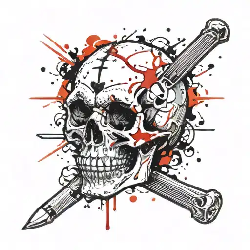 Skull With Drumsticks Crossed