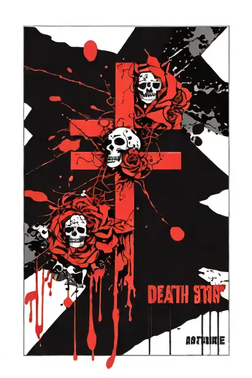 Cross Of Lorraine With Phrase Death Does Not Stop Love